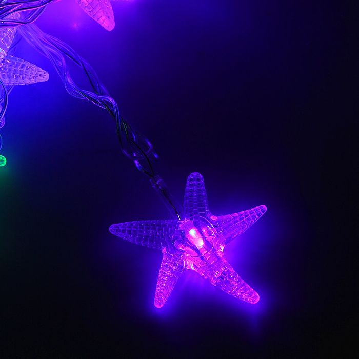 Гирлянда "Метраж" 5 м с насад. “Морская звезда”, Н.С. LED-20-220V, моргает, МУЛЬТИ