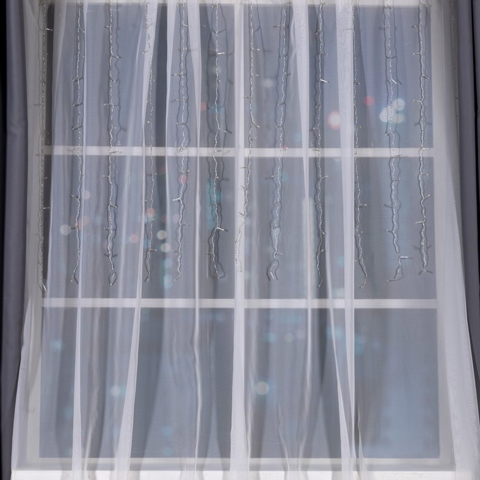 Гирлянда "Занавес" УМС вилка Ш:1,5 м, В:1 м, Н.С. LED-180-220V, контр. 8 р, ЗЕЛЕНЫЙ