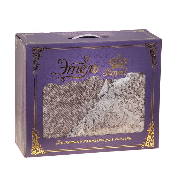 Покрывало "Этель Роял" Лиссабон евро 220х240 см, 50х70+5 см - 2 шт., 100% хлопок, жаккард