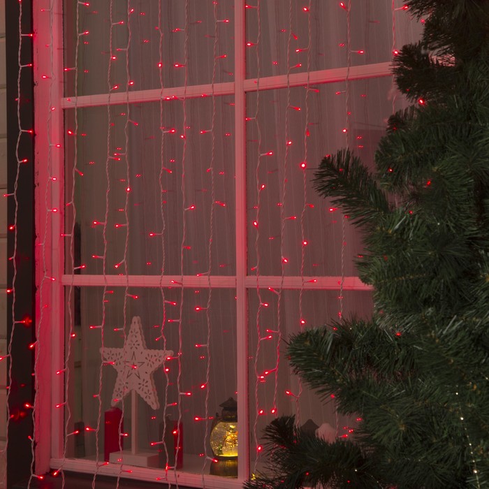 Гирлянда "Занавес" улич. УМС, Ш:2 м, В:6 м, Н.Б. 2W LED-1440-220V, БЕЗ контр. фикс КРАСНЫ