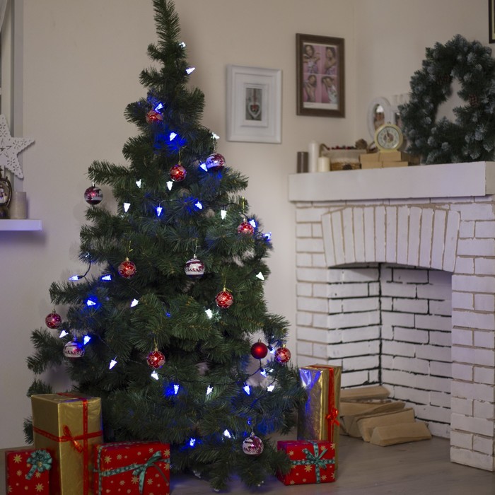 Гирлянда "Метраж" улич. с насад. "Елка маленькая" 5 м, Н.Т. LED-40-220V, моргает. БЕЛО-СИН