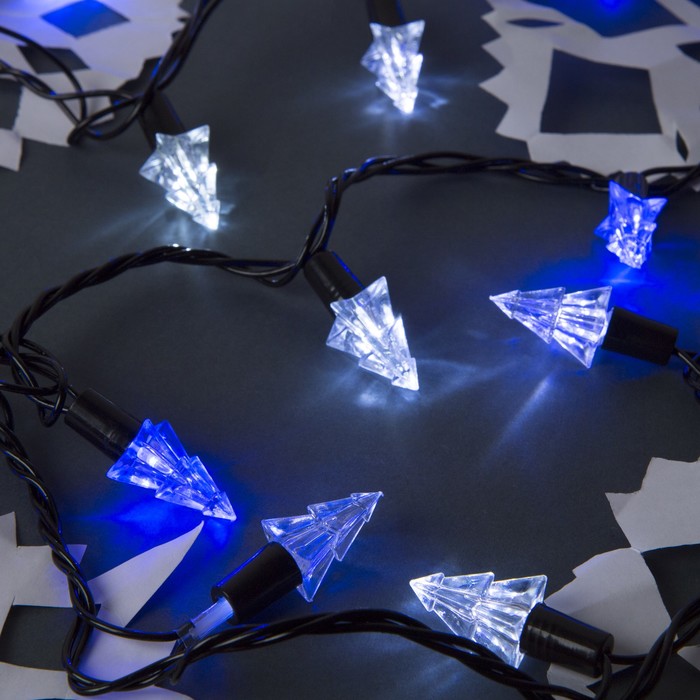 Гирлянда "Метраж" улич. с насад. "Елка маленькая" 5 м, Н.Т. LED-40-220V, моргает. БЕЛО-СИН