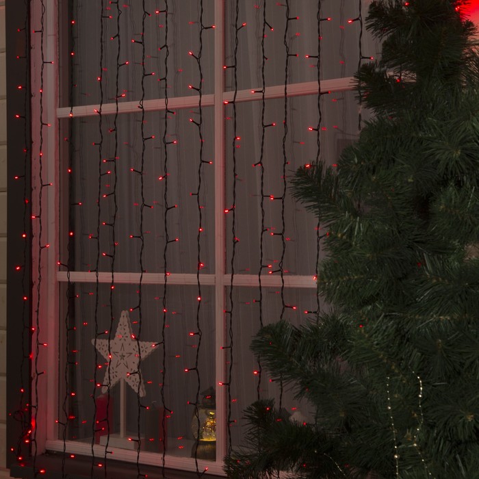 Гирлянда "Занавес" улич. УМС, Ш:2 м, В:3 м, Н.Т. 3W LED-760-220V, БЕЗ контр. КРАСНЫЙ
