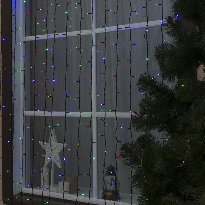 Гирлянда "Занавес" улич. УМС, Ш:2 м, В:9 м, Н.Т. 2W LED-1800-220V, БЕЗ контр. фикс МУЛЬТИ