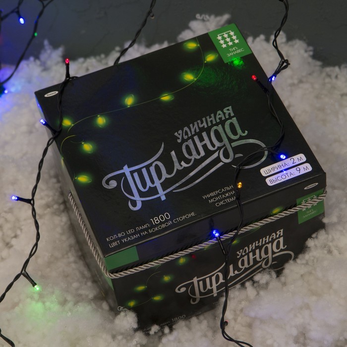 Гирлянда "Занавес" улич. УМС, Ш:2 м, В:9 м, Н.Т. 2W LED-1800-220V, БЕЗ контр. фикс МУЛЬТИ