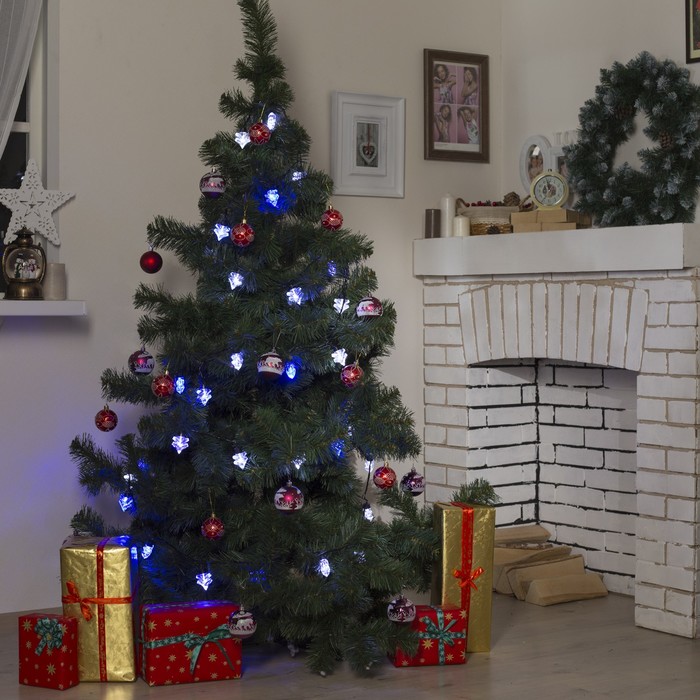 Гирлянда "Метраж" улич. с насад. "Ель большая" 5 м, Н.Т. LED-30-220V, моргает. БЕЛО-СИНИЙ