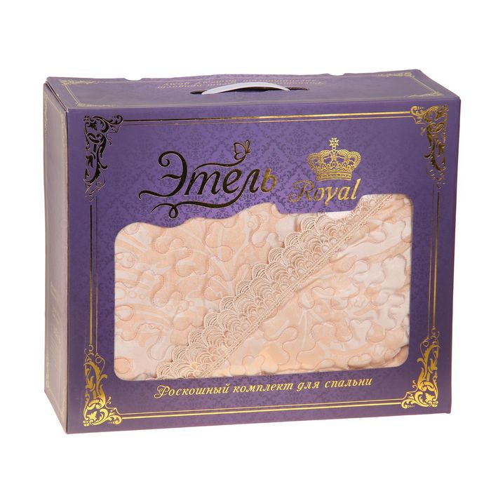 Покрывало "Этель Роял" Санторини евро 220х240 см, 50х70+5 см - 2 шт., 100% хлопок, жаккард