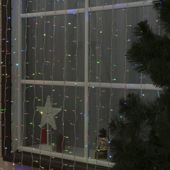 Гирлянда "Занавес" улич. УМС, Ш:2 м, В:3 м, Н.Б. 2W LED-760-220V, БЕЗ контр. МУЛЬТИ(RGB)