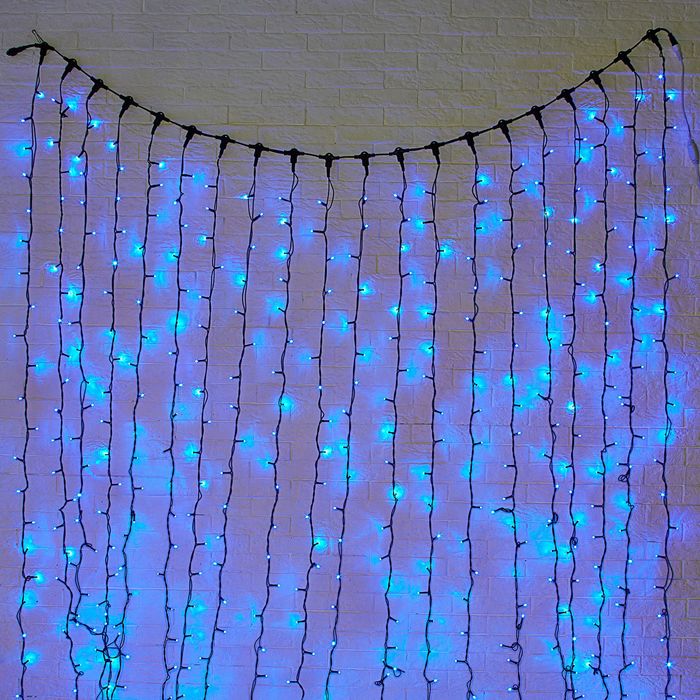 Гирлянда "Занавес" улич. УМС, Ш:2 м, В:3 м, Н.Т. 2W LED-760-220V, БЕЗ контр. фикс СИНИЙ