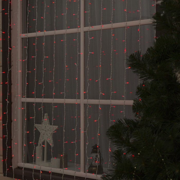 Гирлянда "Занавес" улич. УМС, Ш:2м, В:6м, Н.Б. 2W LED-1440/280-220V, БЕЗ контр. мерц КРАС
