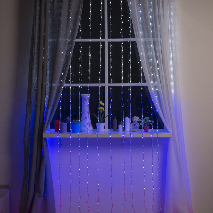 Гирлянда "Дождь" Флаг России УМС вилка Ш:2 м, В:3 м, Н.С. LED-840-220V, контр. 8 р