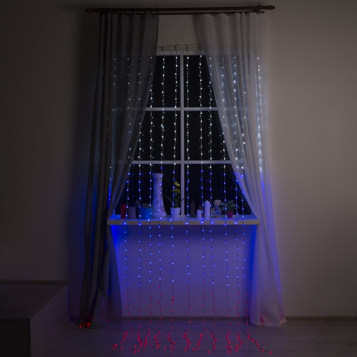 Гирлянда "Дождь" Флаг России УМС вилка Ш:2 м, В:3 м, Н.С. LED-840-220V, контр. 8 р