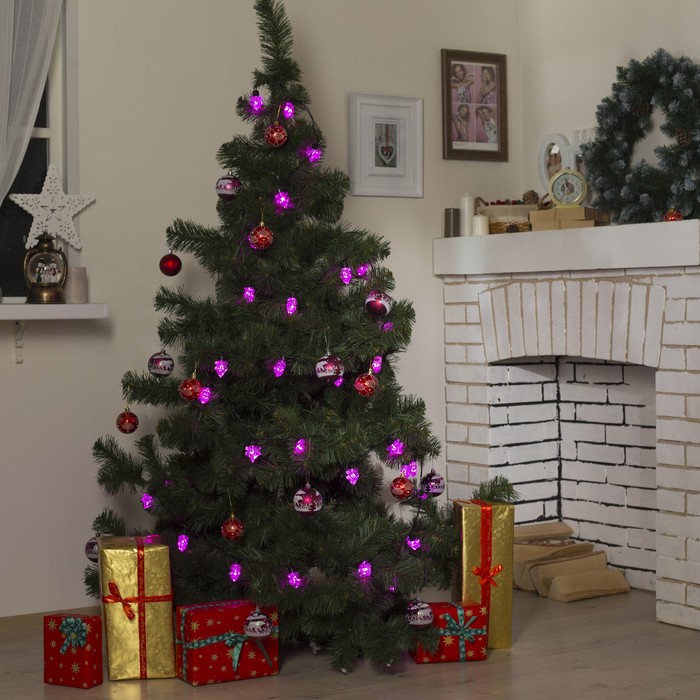 Гирлянда "Метраж" улич. с насад. "Ель большая" 5 м, Н.Т. LED-30-220V, контр. 8 р, РОЗОВЫЙ