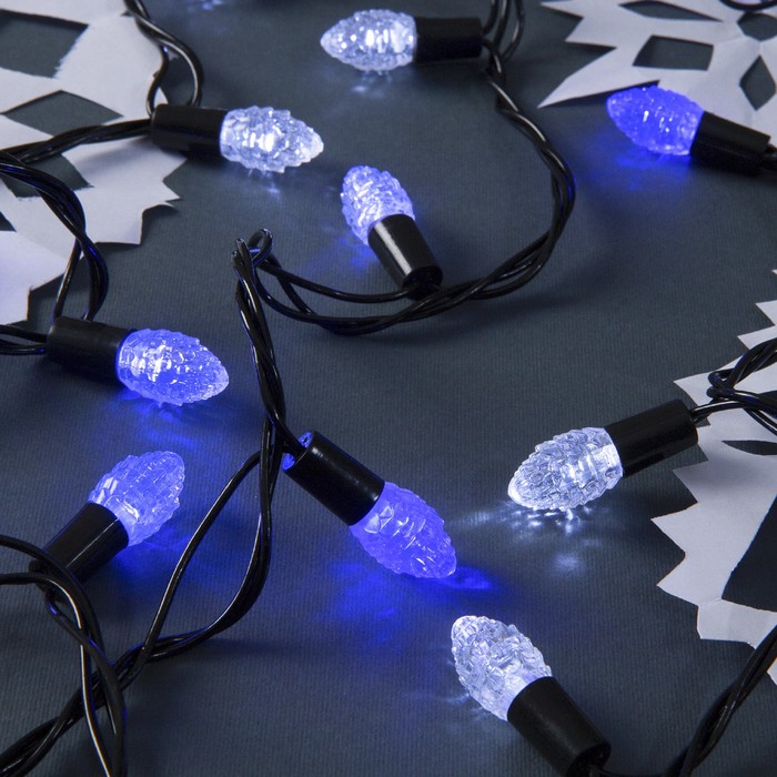 Гирлянда "Метраж" улич. с насад. "Шишки" 5 м, Н.Т. LED-40-220V, моргает, БЕЛО-СИНИЙ