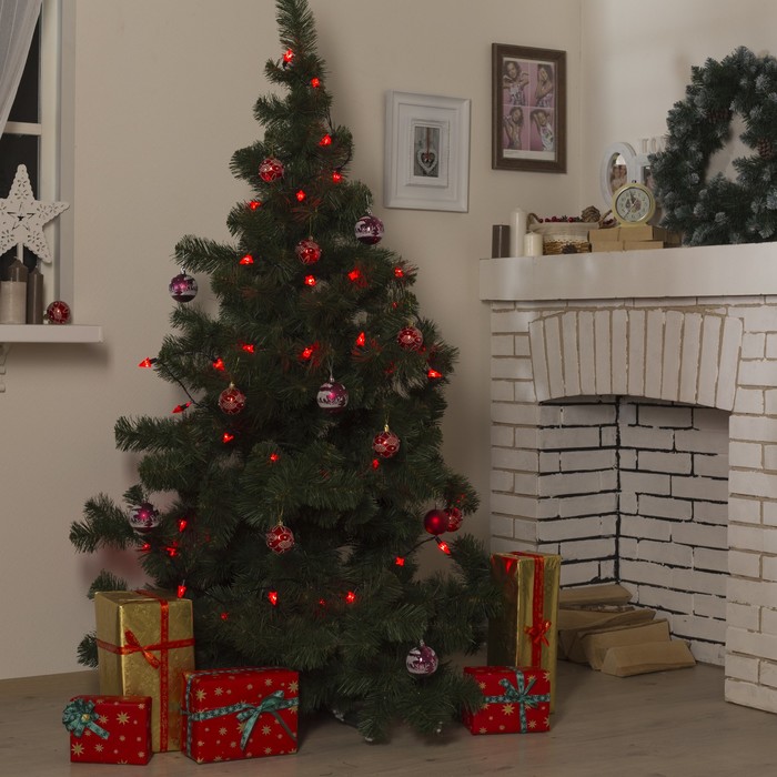 Гирлянда "Метраж" улич. с насад. "Елка маленькая" 5 м, Н.Т. LED-40-220V, контр. 8 р, КРАСН