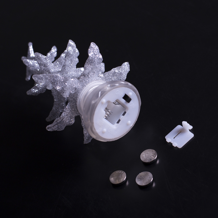 Игрушка световая "Новогодняя ёлочка" (батарейки в комплекте) 13 см, 1 LED, RGB, СЕРЕБРЯНАЯ