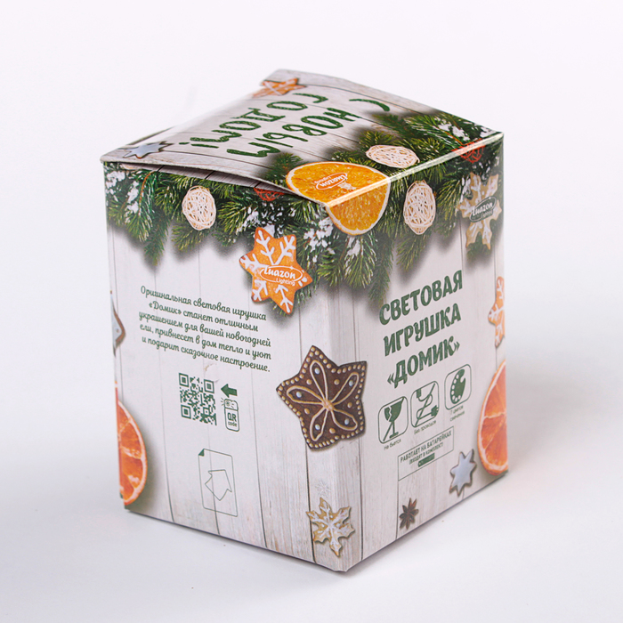 Игрушка световая "Домик снеговика" (батарейки в комплекте) 1 LED, RGB