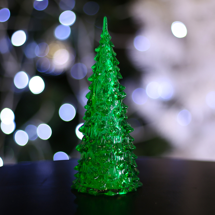 Игрушка световая "Ёлочка" (батарейки в комплекте) 17 см, 1 LED, RGB, ЗЕЛЁНАЯ