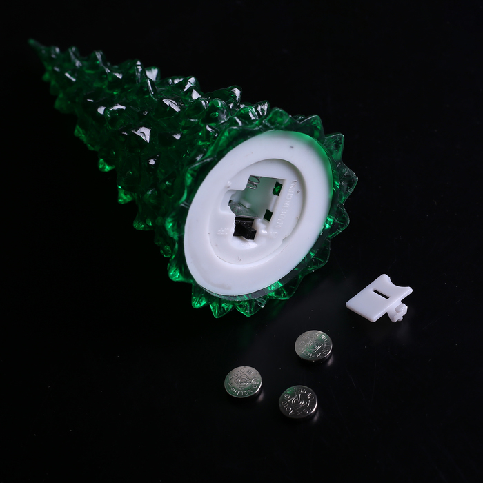 Игрушка световая "Ёлочка" (батарейки в комплекте) 17 см, 1 LED, RGB, ЗЕЛЁНАЯ