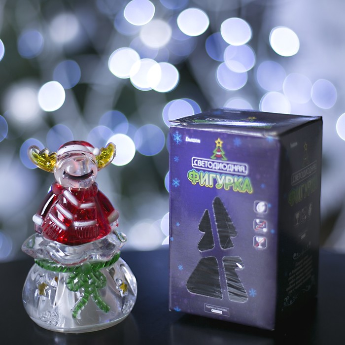 Игрушка световая "Подарок от лося" (батарейки в комплекте) 1 LED, RGB