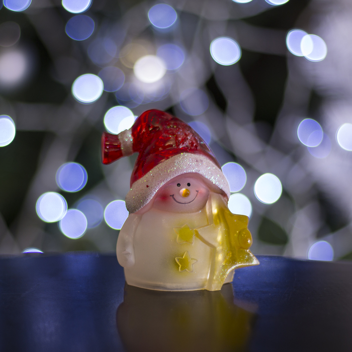 Игрушка световая "Снеговик-звезда" (батарейки в комплекте) 1 LED, RGB