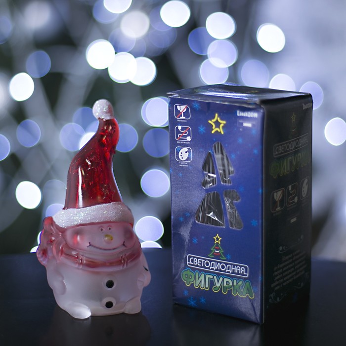Игрушка световая "Гномик-снеговик" (батарейки в комплекте) 1 LED, RGB