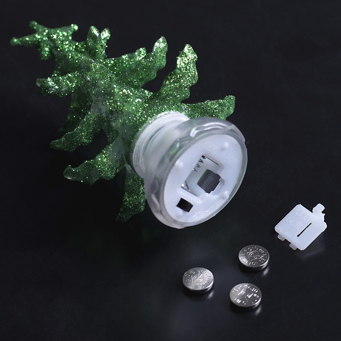 Игрушка световая "Новогодняя ёлочка" (батарейки в комплекте) 13 см, 1 LED, RGB, ЗЁЛЕНАЯ