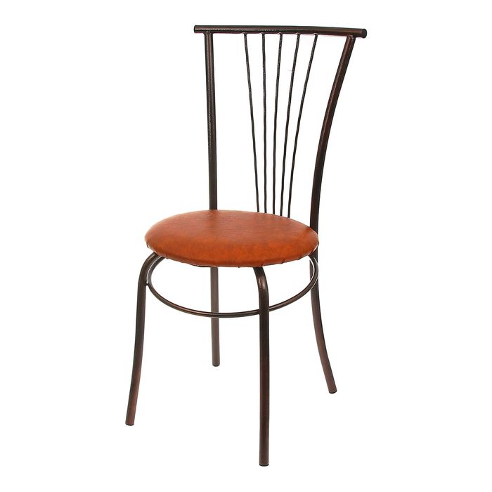 Стул "Радуга" с медным покрытием ножек, цвет рыже-коричневый