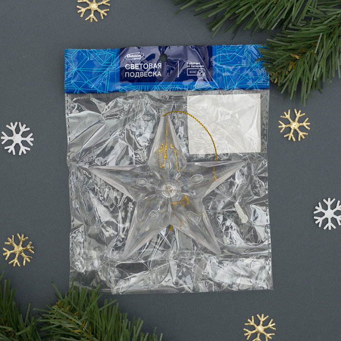 Подвеска световая "Звезда" (батарейки в комплекте) 1 LED, RGB