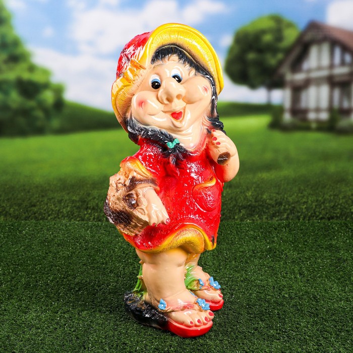 Садовая фигура "Гномиха с корзинкой", микс, 50 см