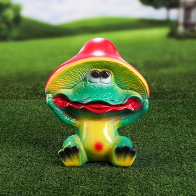 Садовая фигура 'Лягушка Гриб', разноцветная, 29 см Ош