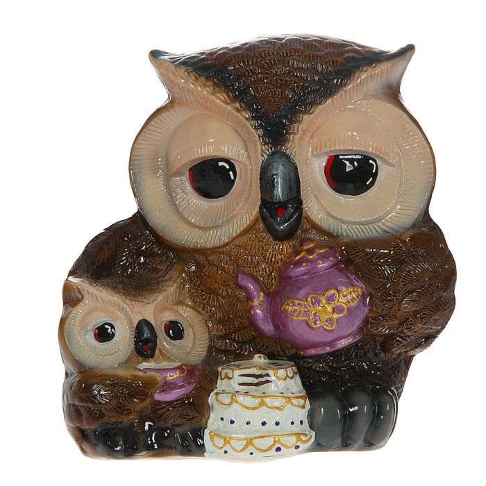 Копилка "Чаепитие сов" глянец