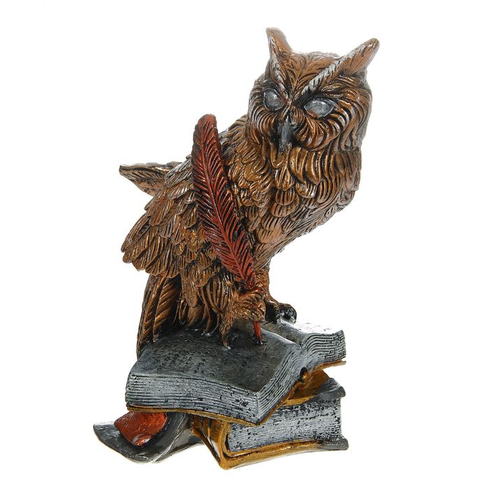 Копилка "Сова на книгах с пером" микс