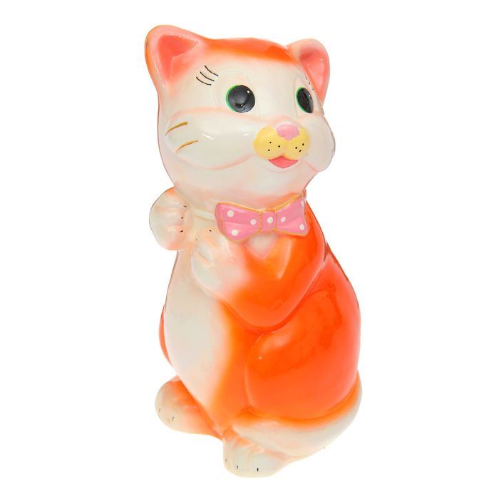 Копилка "Кот Пушистик" большая, глянец, рыжая