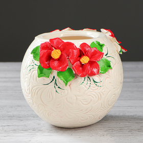 

Ваза настольная "Шар" лепка, 15 см, микс, керамика