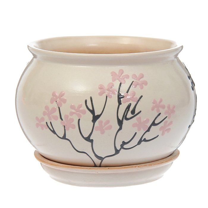 Кашпо "Манго" цветы, микс 1,5 л