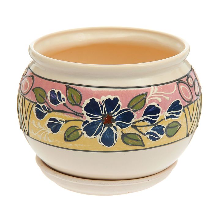 Кашпо "Манго" цветы, микс 3,5 л