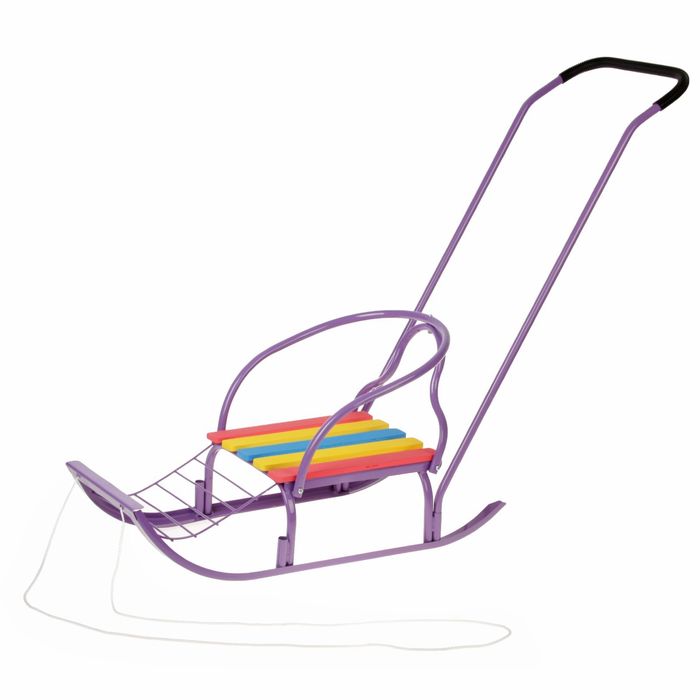 Санки «Вятка-4 в» с толкателем, цвет сиреневый