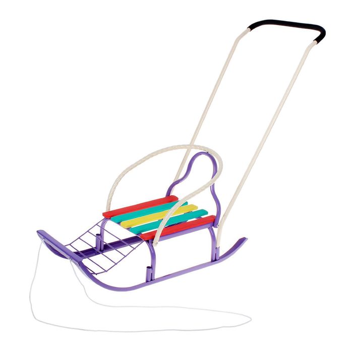 Санки «Вятка-4 в» с толкателем, цвет сиреневый