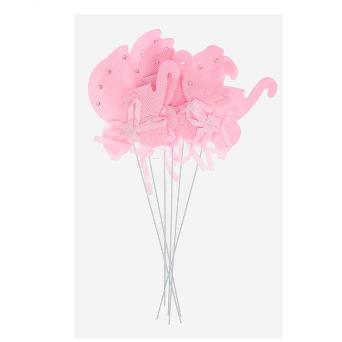 Топпер "Коляска", набор 6 шт., цвет розовый