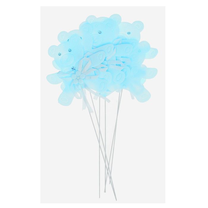 Топпер "Мишка", набор 6 шт., цвет голубой