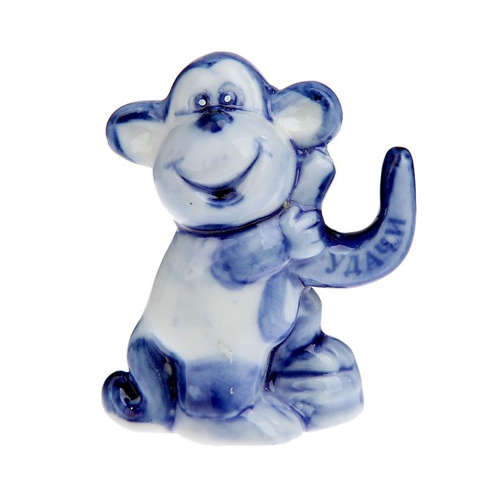 Сувенир "Обезьянка с подковкой и пожеланием удачи"