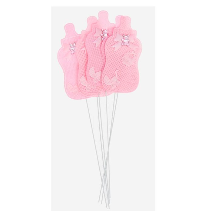 Топпер "Бутылочка", набор 6 шт., цвет розовый