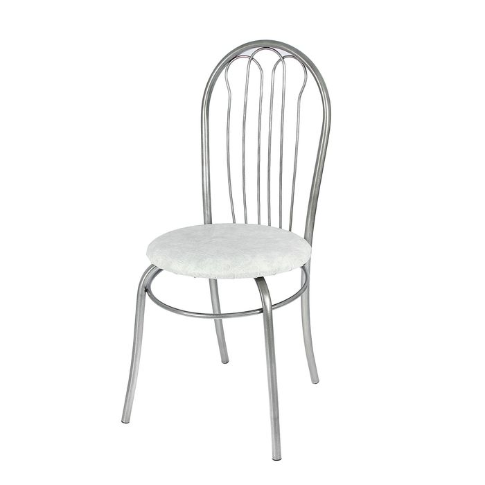 Стул "Тюльпан", порошковое покрытие искра-хром, цвет белый мрамор