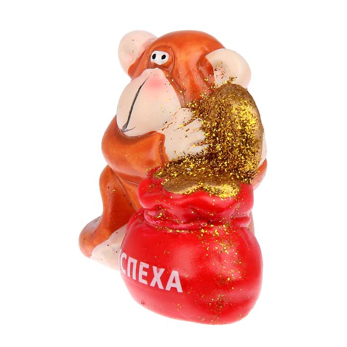 Сувенир "Герасим с рублем и мешком монеток — Успеха"