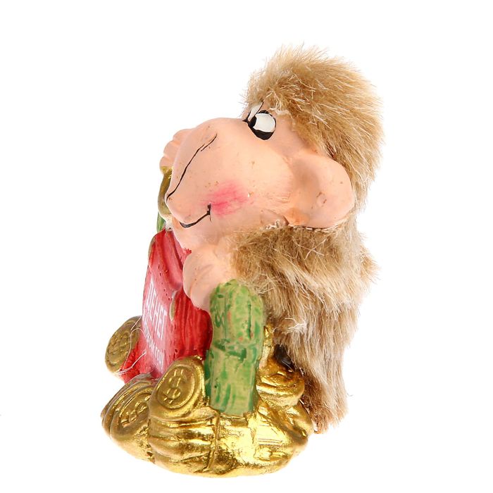 Сувенир "Мартышка меховая с кошельком"