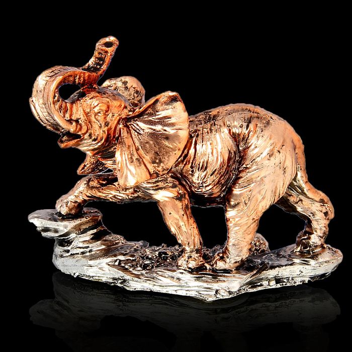 Сувенир &quot;Слон с поднятым хоботом&quot; бронза-серебро