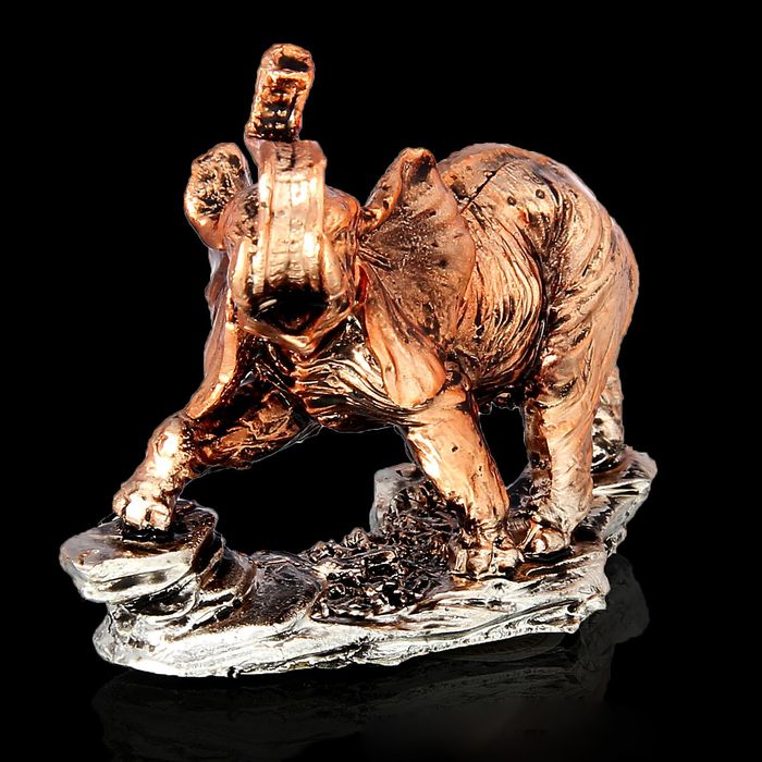 Сувенир "Слон с поднятым хоботом" бронза-серебро