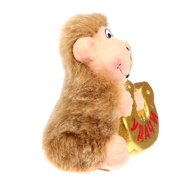 Сувенир "Мартышка меховая с подковой"