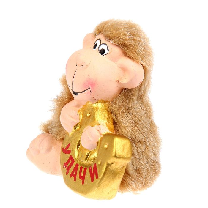 Сувенир "Мартышка меховая с подковой"